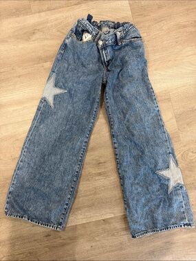 Old Navy Kids Blue Star Patch Wide-Leg Jeans